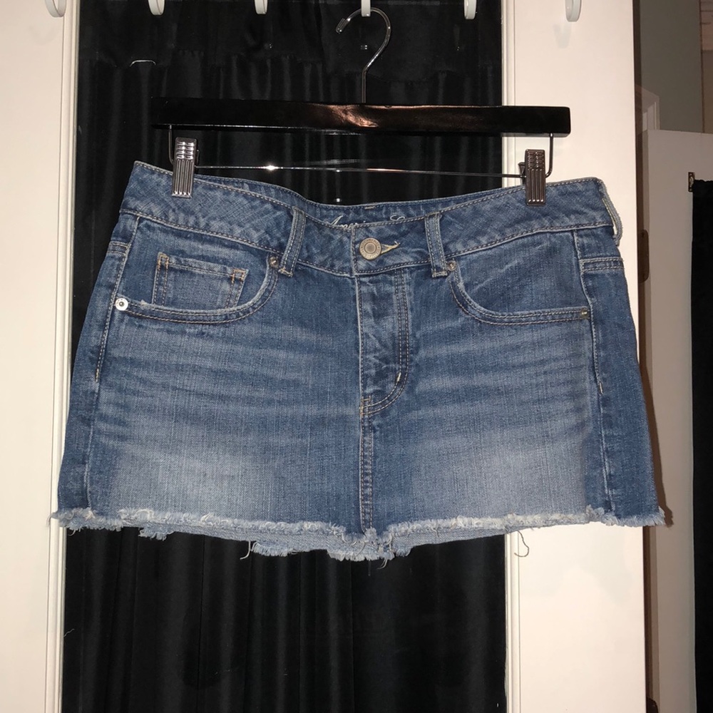denim mini skirt